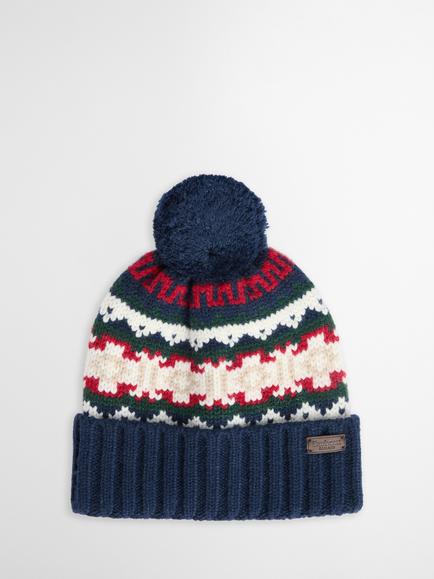 Barbour Kane Bobble Beanie & Scarf Gift Set, Navy - view 2, Navy