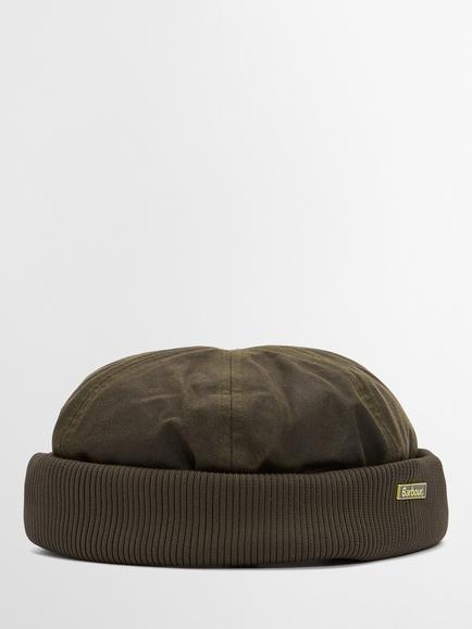 Barbour Renford Waxed Cotton Docker Cap, Olive Green, Olive Green