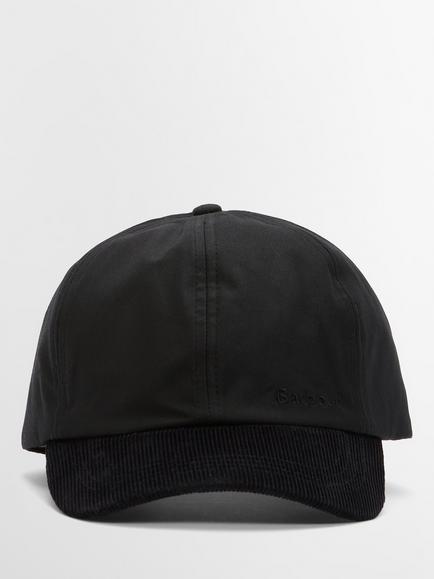 Barbour Ashby Waxed Cotton Cap, Black, Black