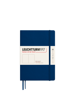 LEUCHTTURM1917 A5 Medium Plain Hardcover Notebook, Black, Black