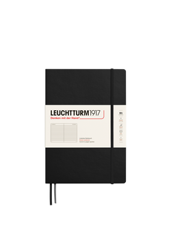 LEUCHTTURM1917 B5 Hardcover Ruled Notebook, Black, Black