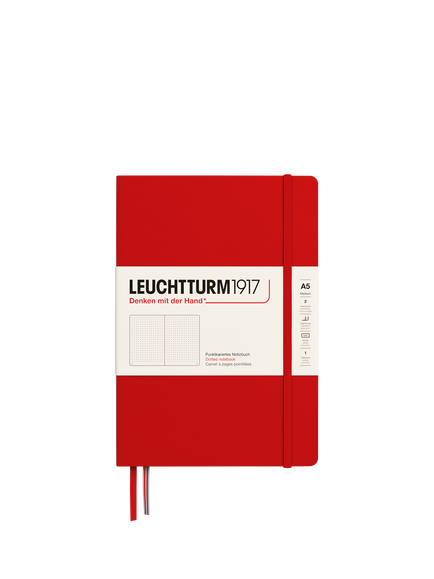 LEUCHTTURM1917 A5 Medium Hardcover Dotted Notebook, Cherry, Cherry