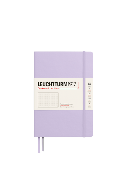 LEUCHTTURM1917 A5 Medium Dotted Hardcover Notebook, Purple, Purple
