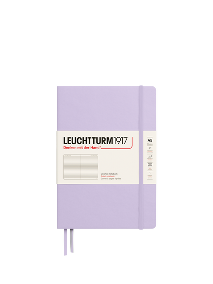 LEUCHTTURM1917 A5 Medium Ruled Hardcover Notebook, Purple, Purple