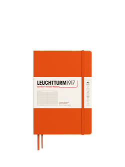 LEUCHTTURM1917 A5 Medium Ruled Hardcover Notebook, Orange, Orange