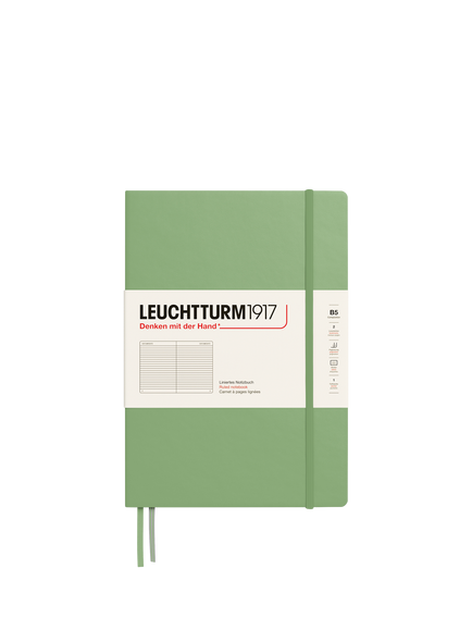 LEUCHTTURM1917 B5 Ruled Hardcover Notebook, Green, Green