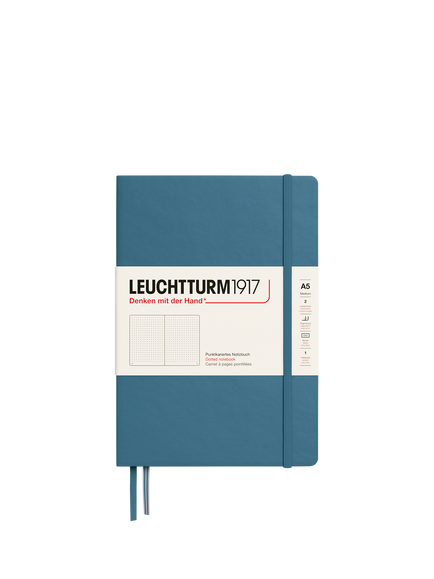 LEUCHTTURM1917 A5 Medium Dotted Hardcover Notebook, Blue, Blue