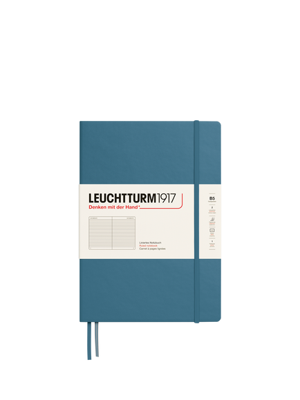 LEUCHTTURM1917 B5 Ruled Hardcover Notebook, Blue, Blue