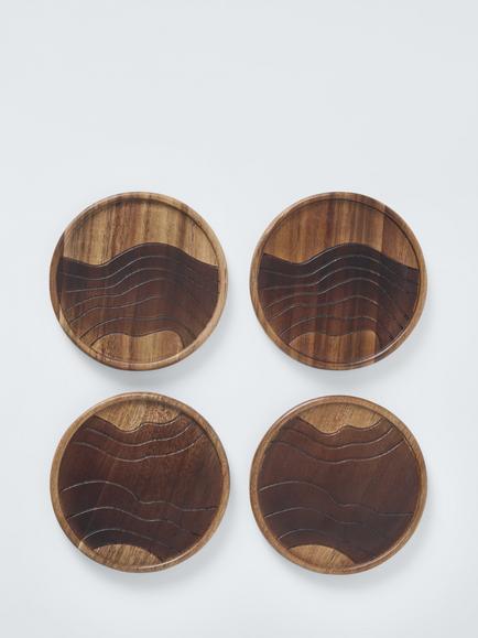 John Lewis Made by Care Coasters, Set of 4, FSC-Certified (Acacia Wood), Brown Multi