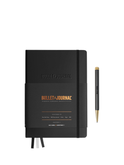 LEUCHTTURM1917 Edition 2 A5 Bullet Journal Notebook, Black, Black