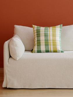 The Conran Shop Marabar Check Cotton Cushion, Green/Chartreuse - view 2, Green/Chartreuse
