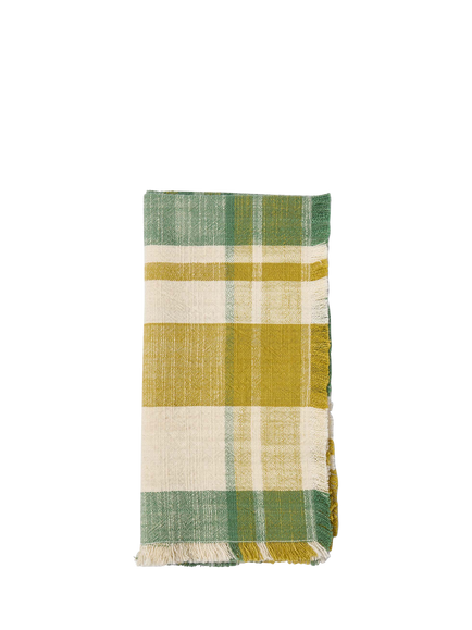 The Conran Shop Marabar Check Cotton Napkins, Set of 2, Green/Chartreuse, Green/Chartreuse
