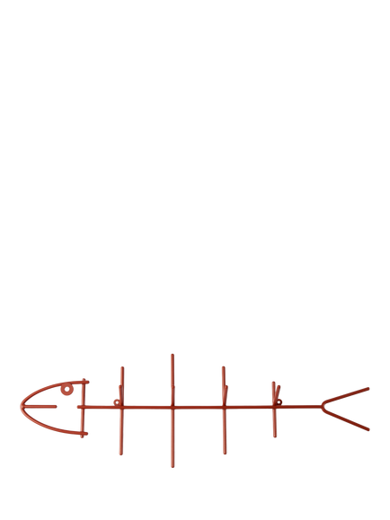 The Conran Shop Fish Hook Wall-Mounted Rack, Red, Red