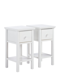John Lewis OUTLET Wilton Bedside Tables, Set of 2, Like New, White, White