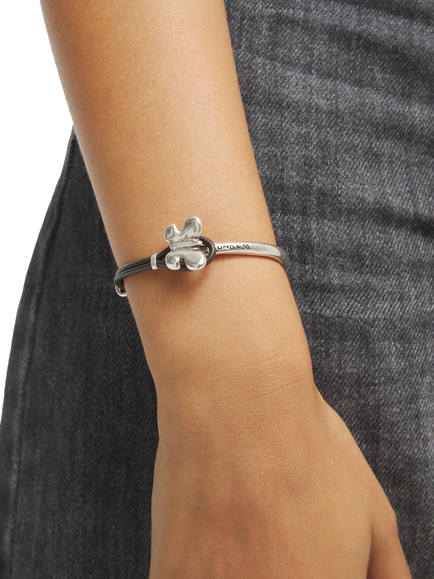 UNOde50 Leather Butterfly Bracelet, Silver/Brown - view 2, Silver/Brown