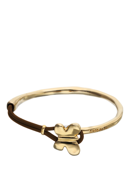 UNOde50 Leather Butterfly Bracelet, Gold/Brown, Gold/Brown