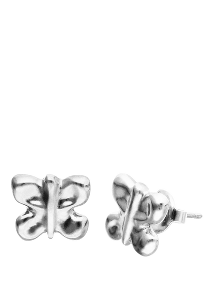 UNOde50 Butterfly Stud Earrings, Silver