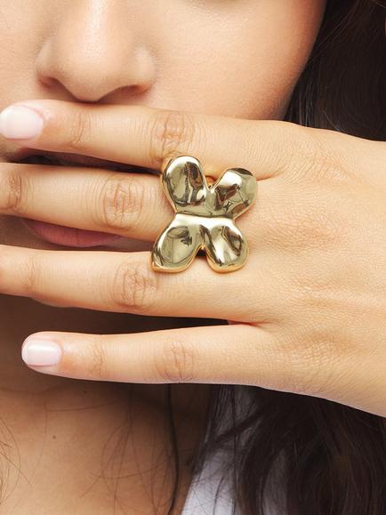 UNOde50 Butterfly Ring, Gold - view 2, Gold