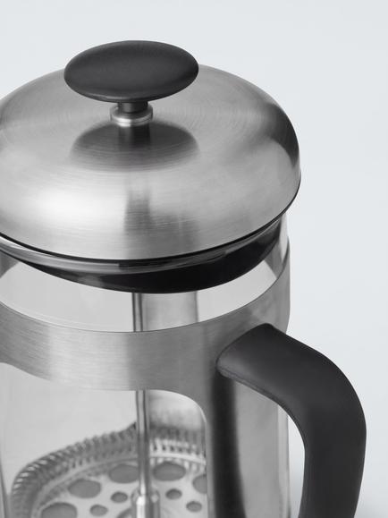 John Lewis Stainless Steel Cafetiere, 3 Cup - view 2, Stainless Steel