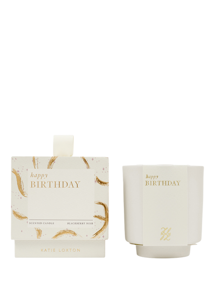 Katie Loxton Happy Birthday Ceramic Sentiment Candle, 444g - view 2, Multi