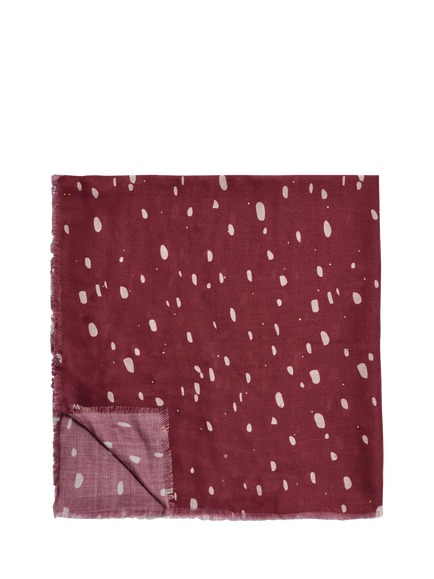 Katie Loxton Scattered Dots Printed Scarf, Burgundy, Burgundy