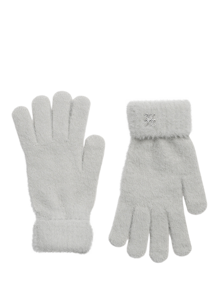 Katie Loxton Knitted Gloves, Grey - view 2, Pale Grey