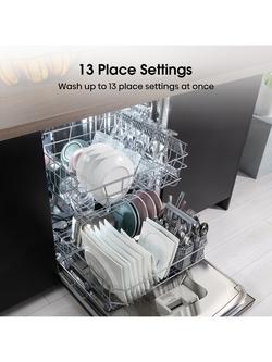 Hisense HS622E90BUK Freestanding Dishwasher, Black - view 2, Black