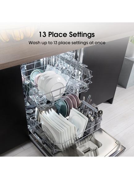 Hisense HS622E90BUK Freestanding Dishwasher, Black - view 2, Black