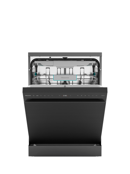 Hisense HS663A90BXUK Freestanding Dishwasher, Black, Black