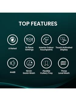 Hisense HS663A90BXUK Freestanding Dishwasher, Black - view 2, Black