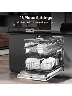 Hisense HV643D90UK Integrated Dishwasher, Silver - view 2, Silver