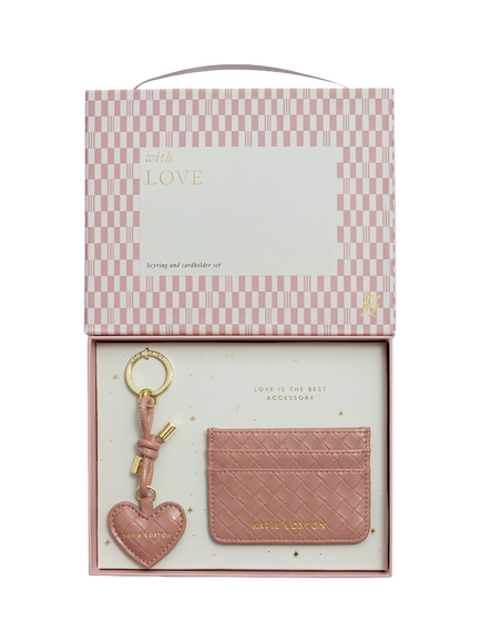 Katie Loxton Keyring and Card Holder, Pink, Nude Pink