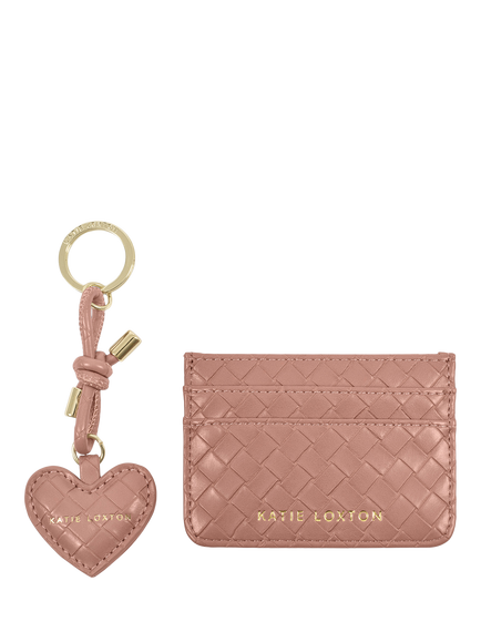 Katie Loxton Keyring and Card Holder, Pink - view 2, Nude Pink