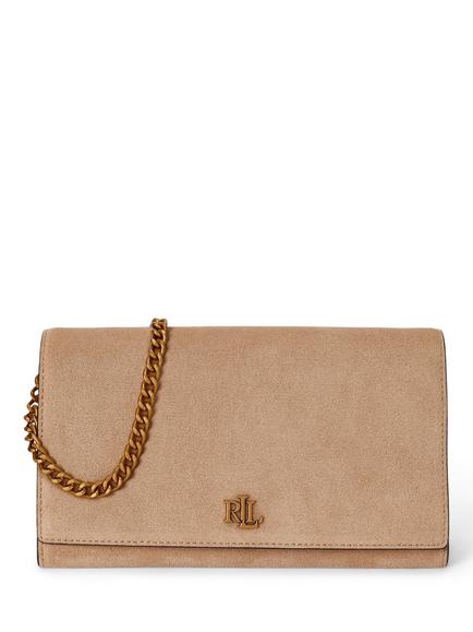 Lauren Ralph Lauren Adair II Suede Clutch Bag, Light Beige, Light Beige