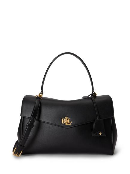 Lauren Ralph Lauren Farrah Leather Satchel Handbag, Black