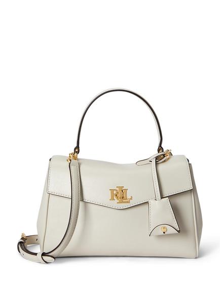 Lauren Ralph Lauren Farrah Leather Satchel Handbag, Soft White
