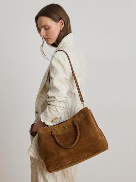Lauren Ralph Lauren Large Marcy Satchel Bag, Light Tobacco - view 2, Light Tobacco