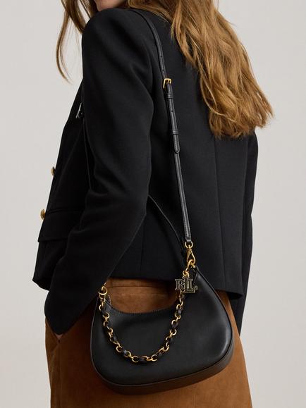 Lauren Ralph Lauren Marcy Small Leather Shoulder Bag - view 2, Black