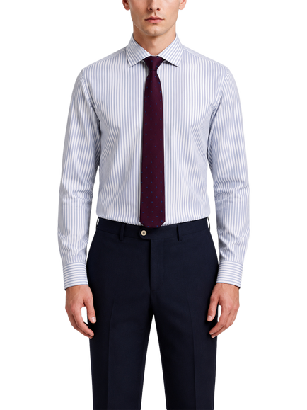 Richard James London Spot Silk Tie, Wine/Blue - T0020 - view 2, Wine/Blue - T0020