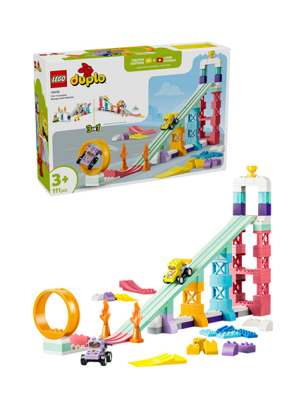 LEGO DUPLO 10478 Town 3-in-1 Creative Ramps with Vehicles Building Toy, Multi