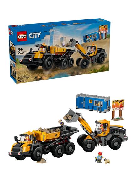 LEGO City 60494 Dump Truck & Front End Loader Building Set, Multi
