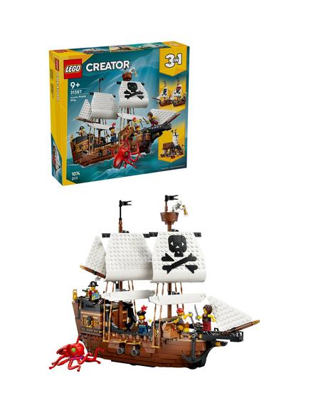 LEGO Creator 31387 3-in-1 Iconic Pirate Ship Building Toy, Multi