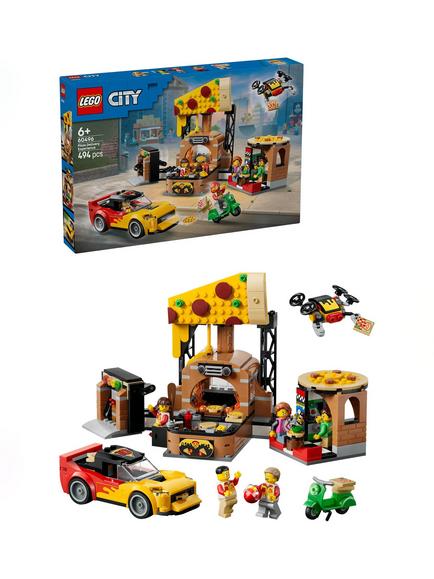 LEGO City 60496 Pizza Delivery Experience with Vehicles Building Toy, Multi