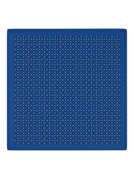 Richard James London Geometric Silk Pocket Square, Blue, Blue