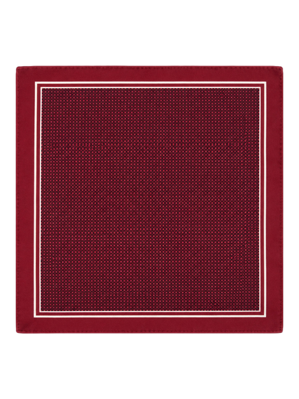 Richard James London Silk Pocket Square, Wine/White
