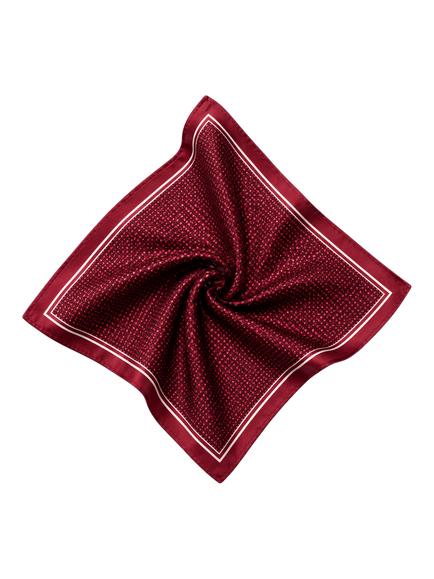 Richard James London Silk Pocket Square - view 2, Wine/White