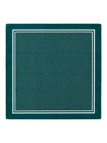 Richard James London Silk Pocket Square, Green