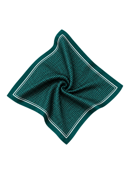 Richard James London Silk Pocket Square - view 2, Green