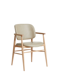 John Lewis OUTLET Frame Leather Office/Dining Chair, Like New, Natural/Oak, Oak