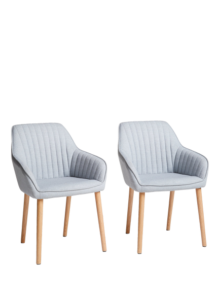 John Lewis OUTLET Santino Dining Arm Chair, Bianco Oil Oak, Like New, Cognac, Grey